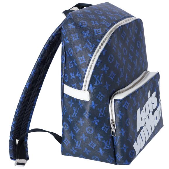 Louis Vuitton Discovery Backpack PM Everyday LV M45879 Dark Navy Blue White - Picture 2 of 9